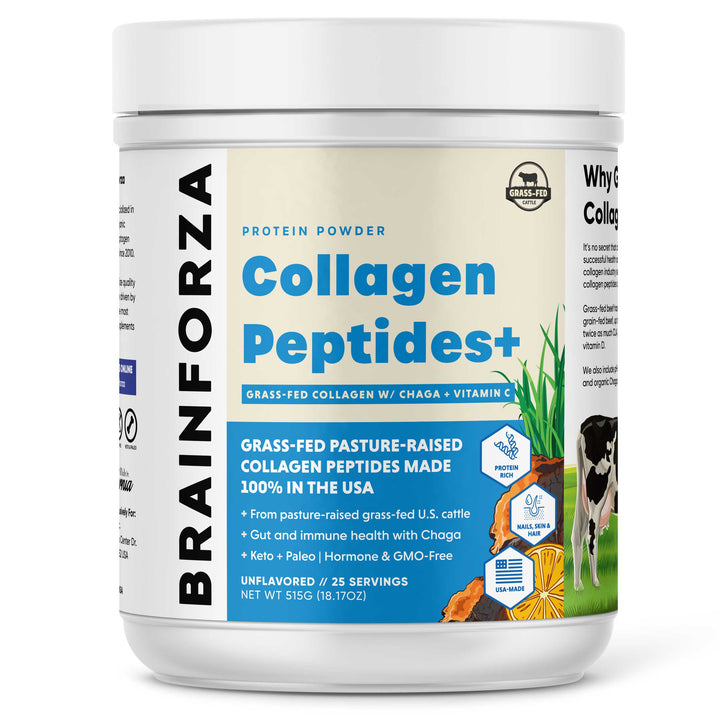 Brain Forza Collagen Peptides Grass Fed Collagen Protein Powder USA Made