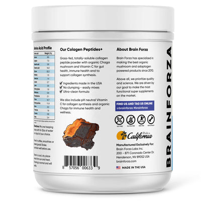 Brain Forza Collagen Peptides Grass Fed Collagen Protein Powder USA Made