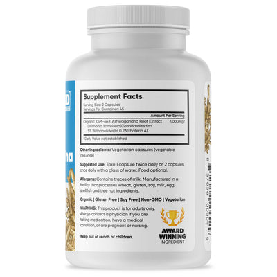 Brain Forza KSM-66 Ashwagandha Root Extract 500mg 1,000mg Strong potent, 90 capsules