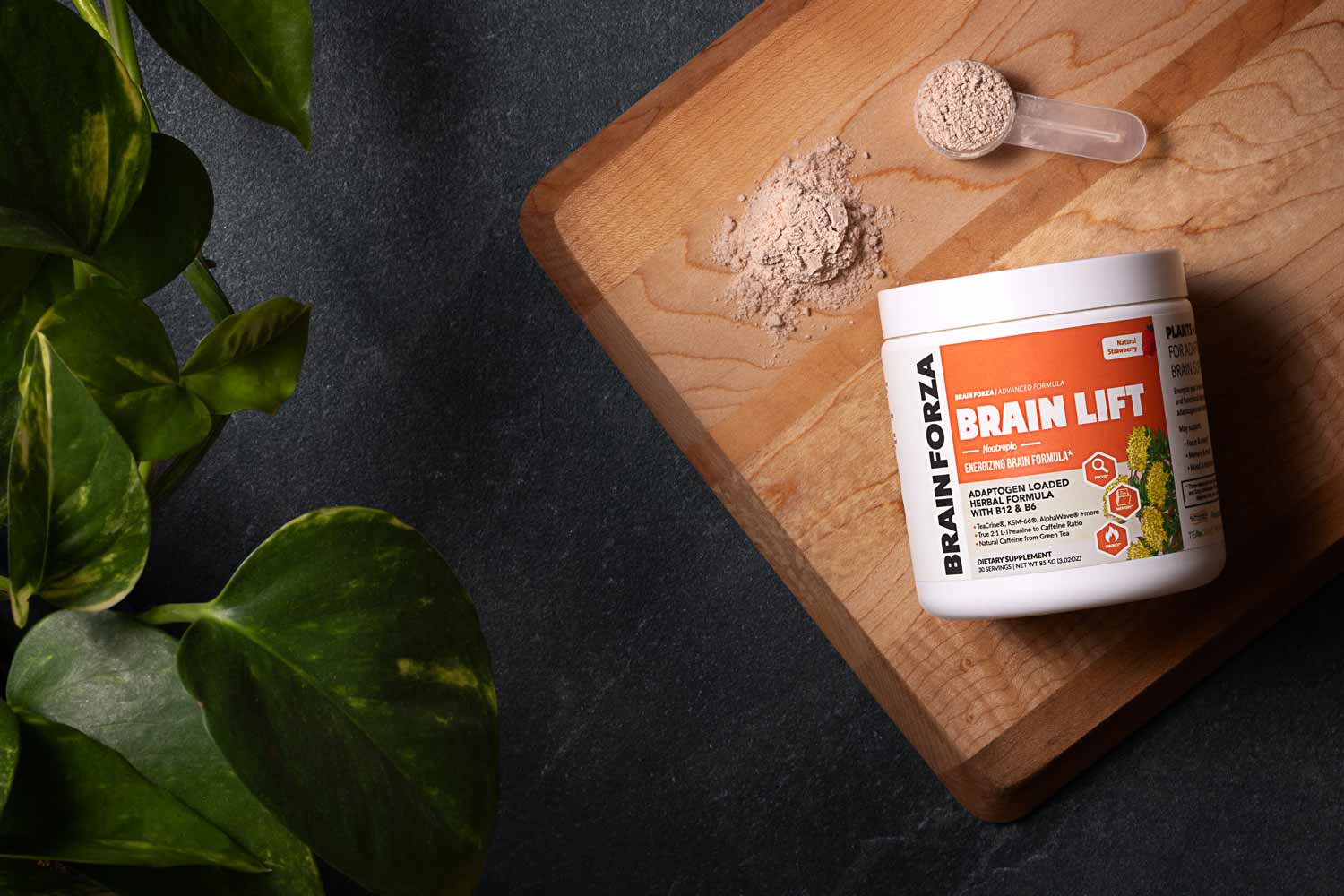 Brain Forza Brain Lift Energizing Brain Formula Ginkgo KSM-66 Green Tea TeaCrine