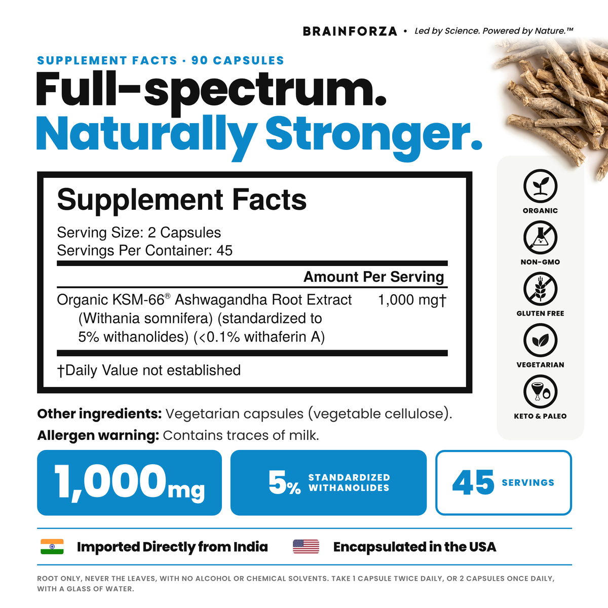 KSM-66 Ashwagandha Root, 90 Capsules