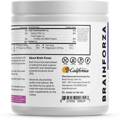 Brain Forza Super Fast Supplement For Fasting Zero Sugar Natural No Flavor Flavorless Electrolytes Potassium, 30 Servings