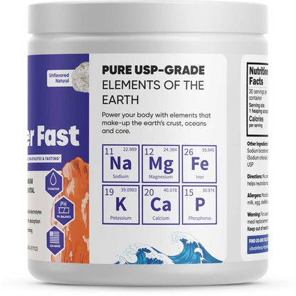 Brain Forza Super Fast Supplement For Fasting Zero Sugar Natural No Flavor Flavorless Electrolytes Potassium, 30 Servings